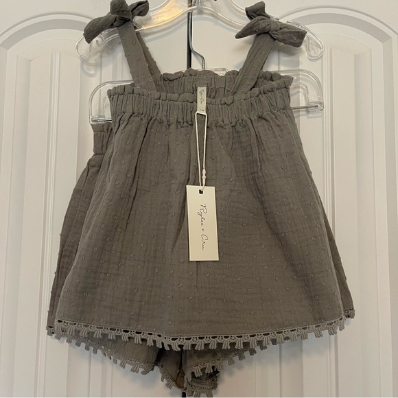 Rylee + Cru Textured Remi Short Set in Pool size 2-3Y - Picture 3 of 5